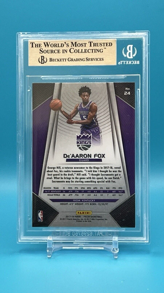 2017-18 Panini Prizm De’Aaron Fox Rookie Card #24 BGS 9.5 GEM MINT Kings RC🔥