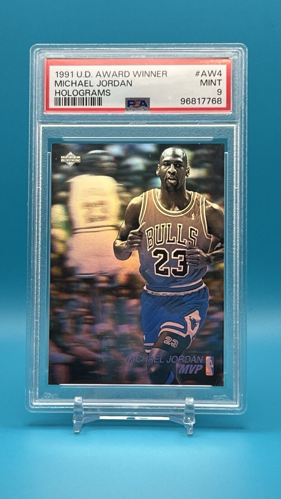 1991 U.D. Award Winner Michael Jordan #AW4 Hologram PSA 9 – MVP Tribute