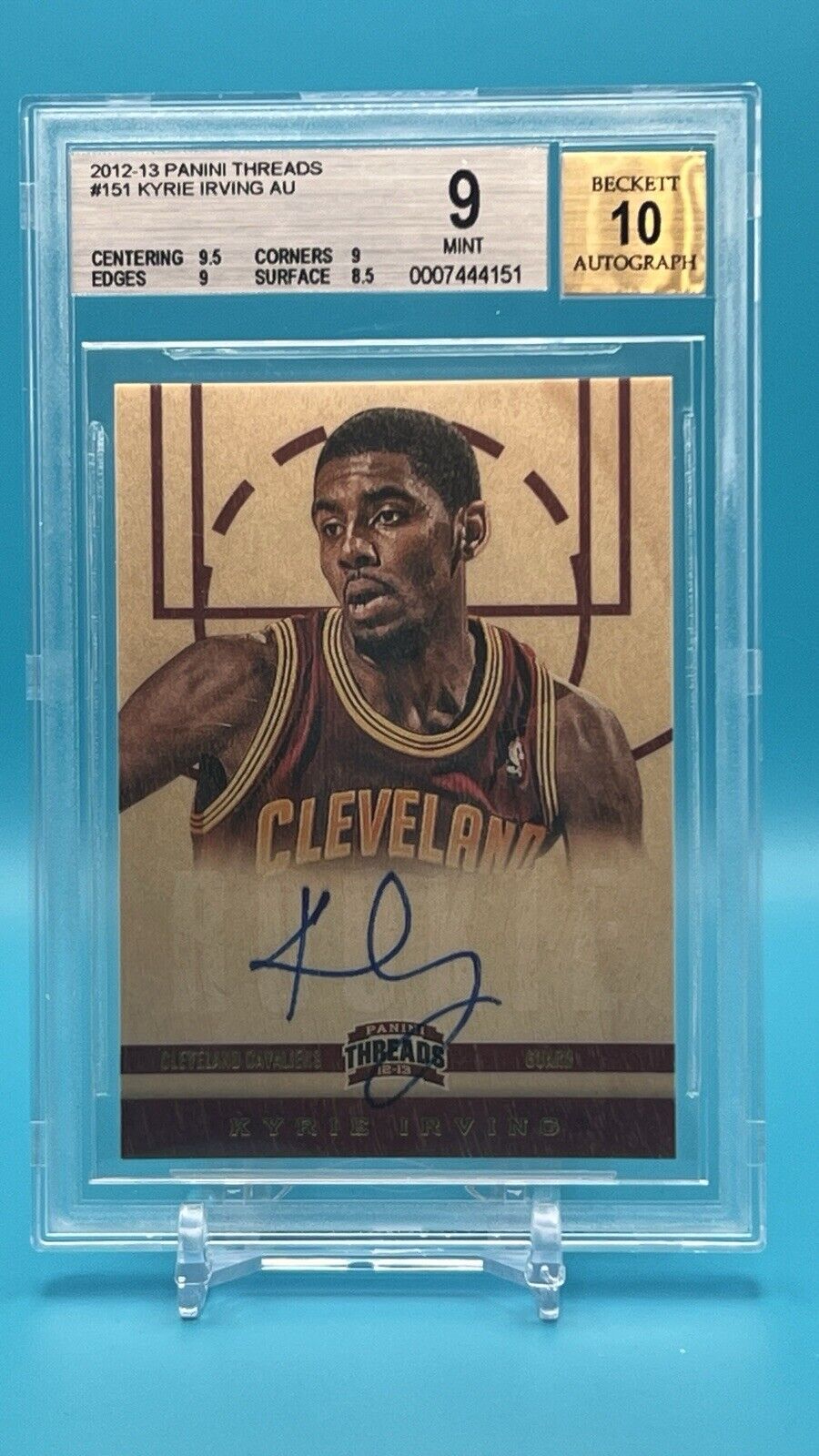 2012-13 Panini Threads Kyrie Irving Auto #151 - BGS 9 Mint / 10 Auto - Cavs