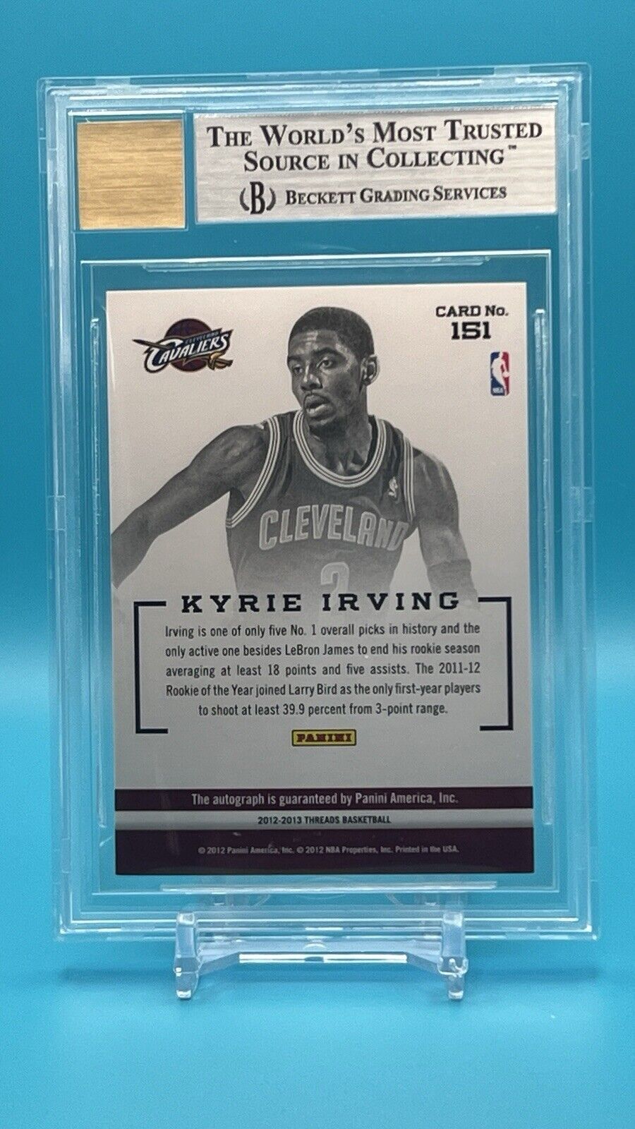 2012-13 Panini Threads Kyrie Irving Auto #151 - BGS 9 Mint / 10 Auto - Cavs