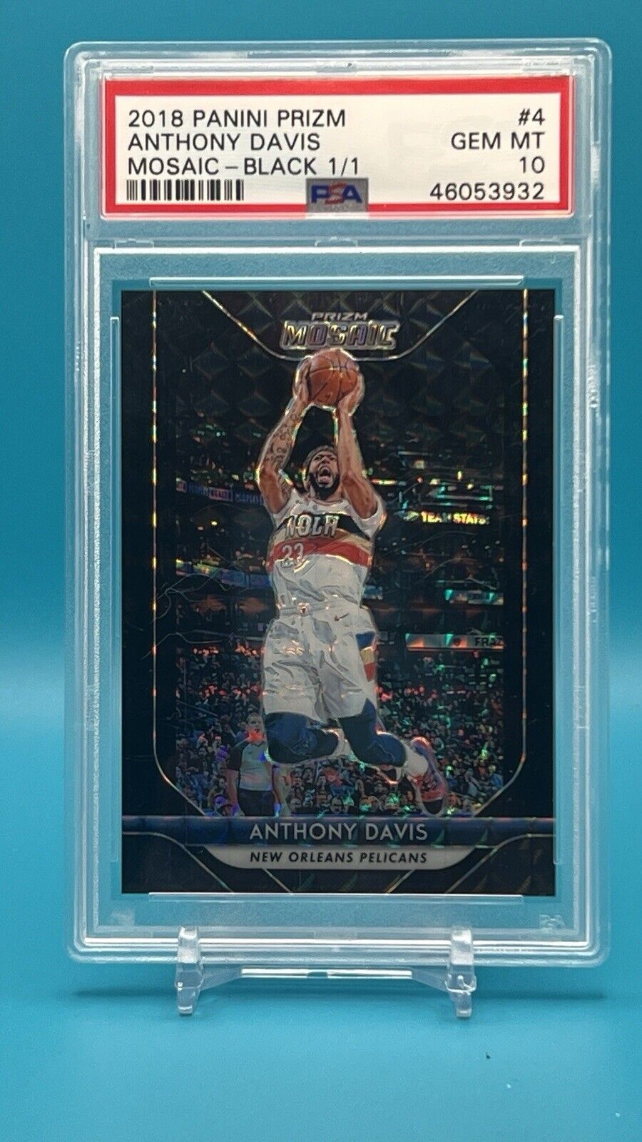 2018 Panini Prizm Mosaic Black🔥1/1🔥Anthony Davis PSA 10 GEM MINT – Ultra Rare