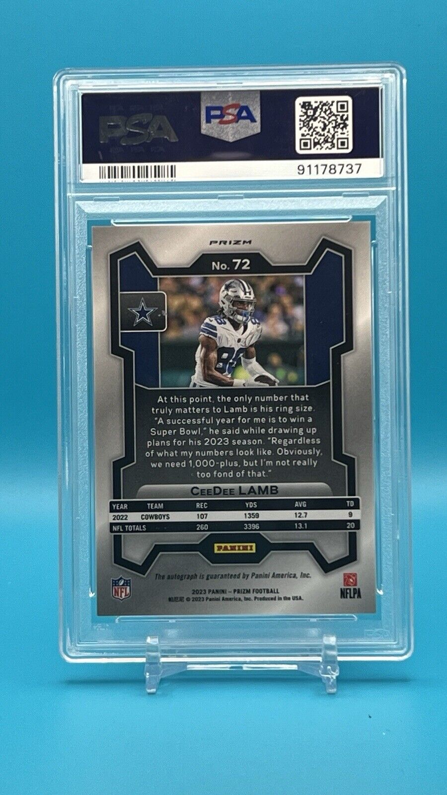 🔥2023 Panini Prizm CeeDee Lamb Auto PSA 10 GEM MINT – Cowboys Star WR!