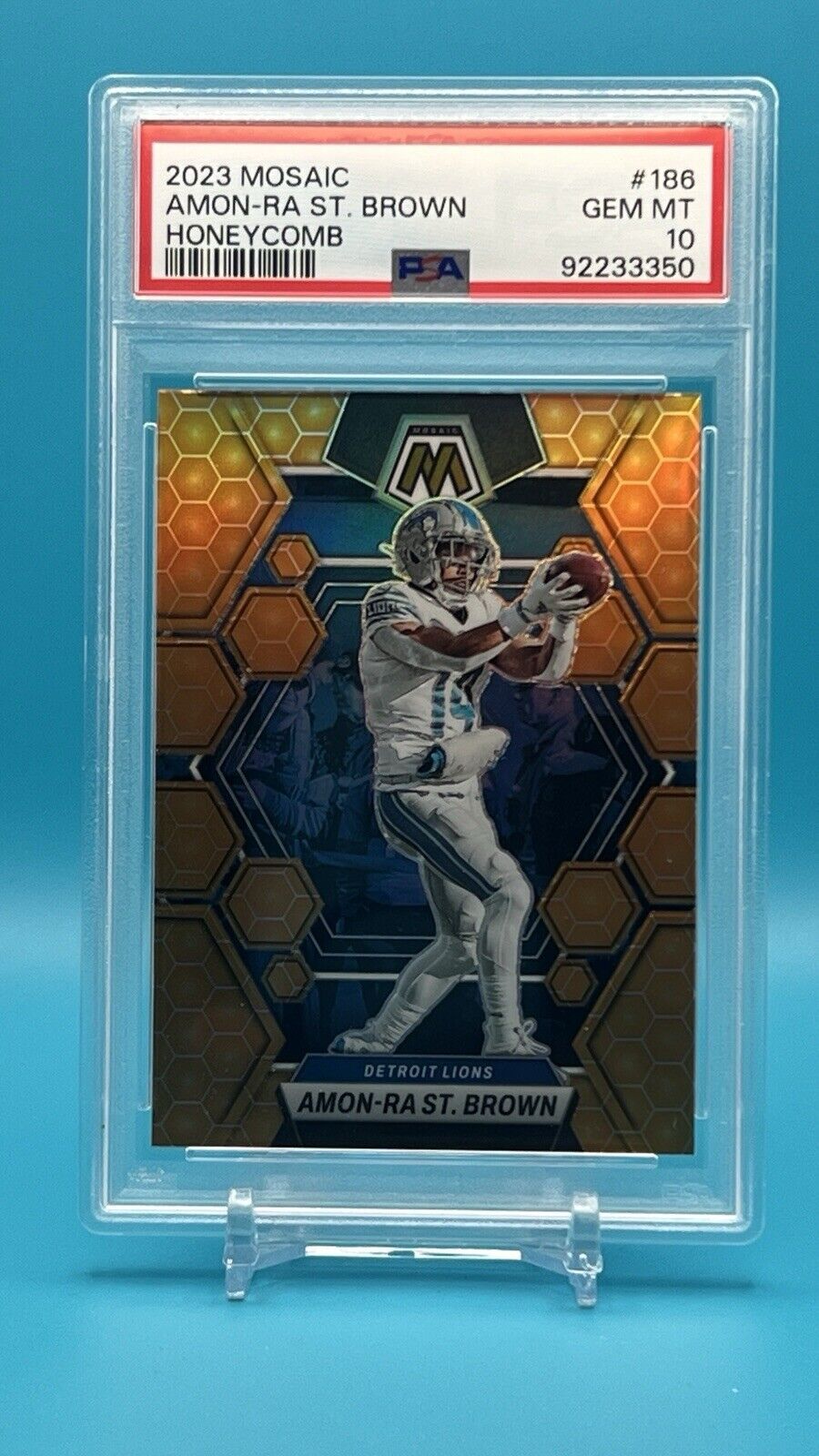 2023 Mosaic Amon-Ra St. Brown Honeycomb PSA 10 GEM MINT #186 – SP Case Hit!