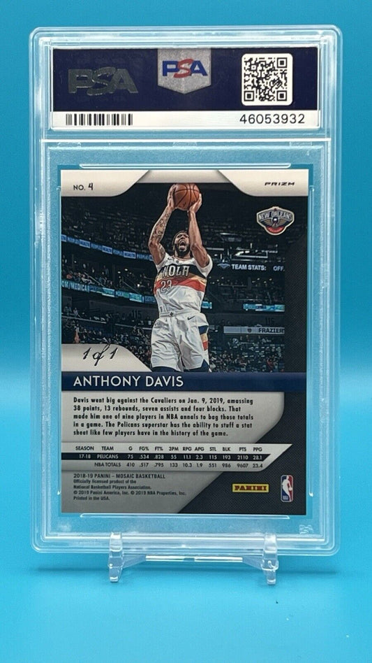 2018 Panini Prizm Mosaic Black🔥1/1🔥Anthony Davis PSA 10 GEM MINT – Ultra Rare