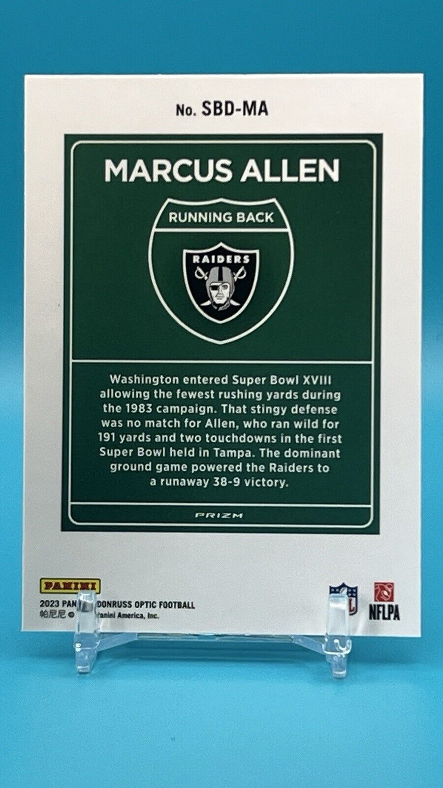 2023 Donruss Optic Marcus Allen Downtown! SSP – Raiders Super Bowl Legend!