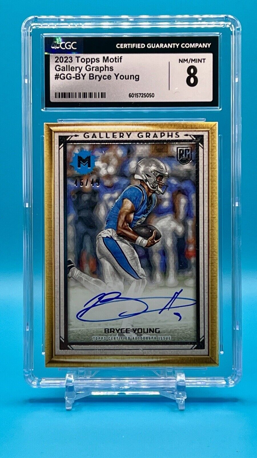 2023 Topps Motif Bryce Young On Card Auto /49 Gallery Graphs Carolina Panthers