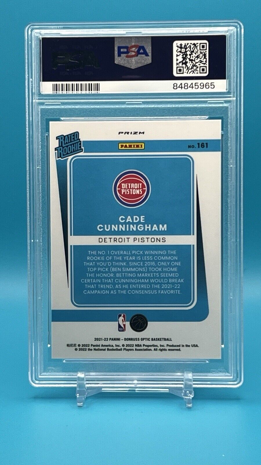 2021 Donruss Optic Cade Cunningham Choice PSA 10 GEM MINT #161 – Rated Rookie SP