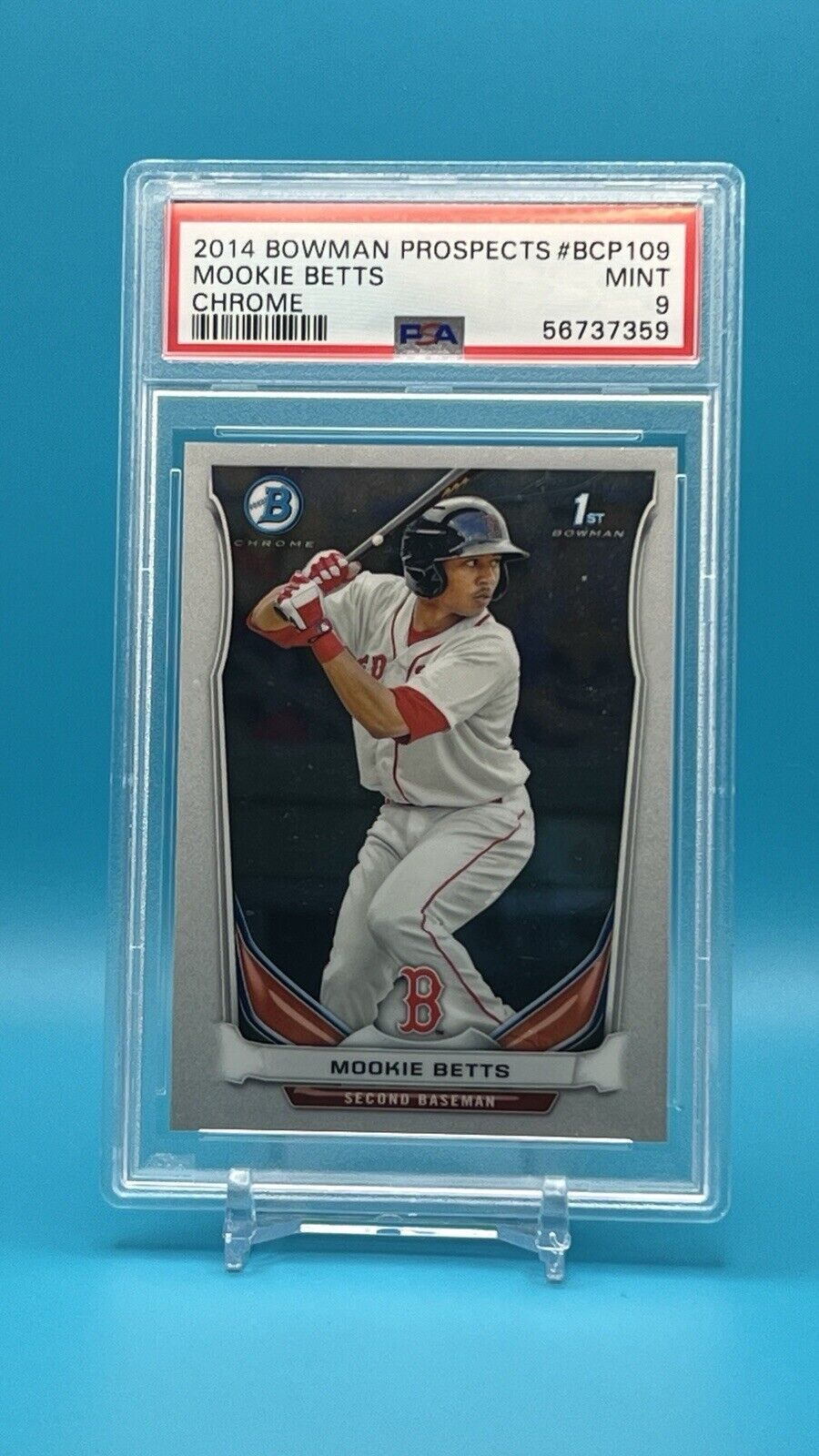 2014 Bowman Chrome Mookie Betts Rookie Card #BCP109 PSA 9 Mint - Future HOF