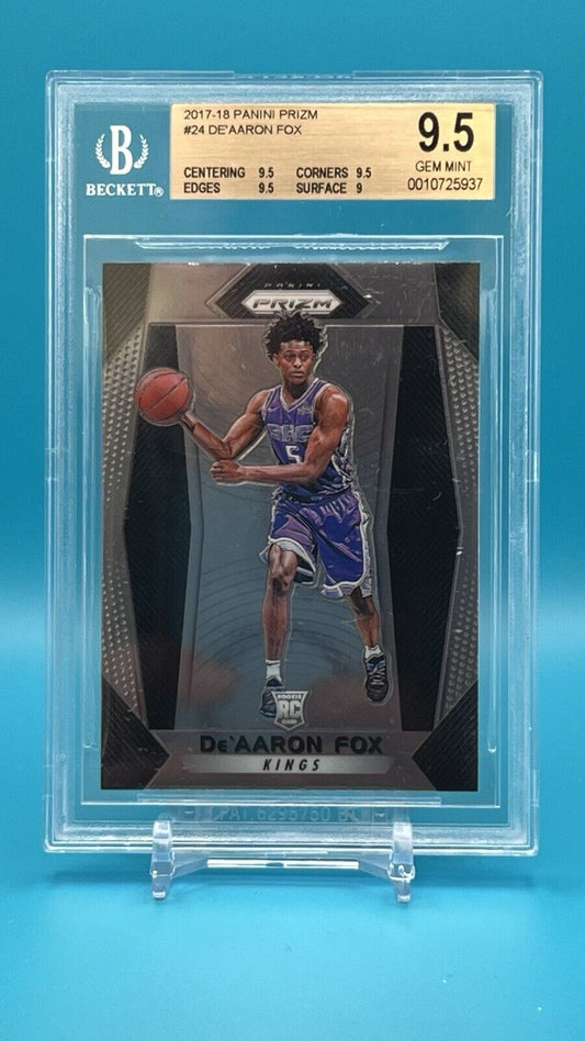 2017-18 Panini Prizm De’Aaron Fox Rookie Card #24 BGS 9.5 GEM MINT Kings RC🔥