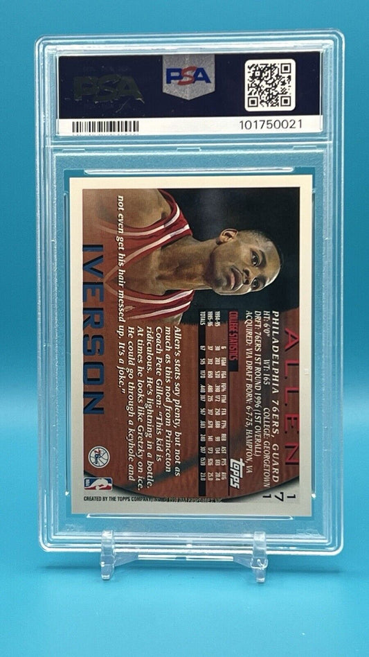 1996 Topps Allen Iverson RC #171 PSA 9 MINT | Iconic Rookie Card HOF