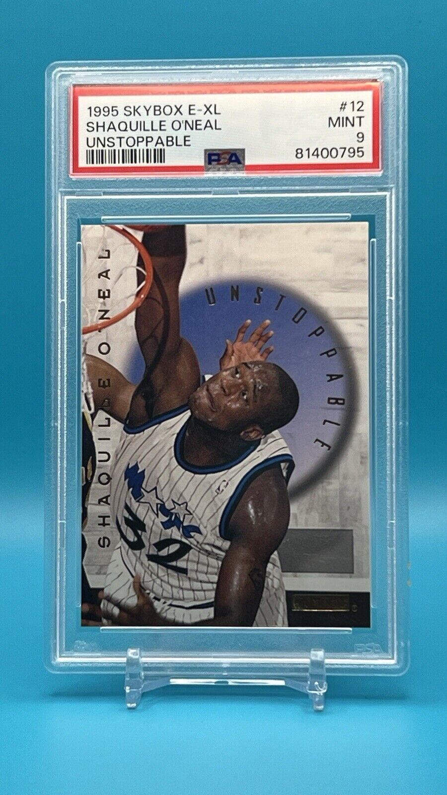 1995 Skybox E-XL Shaquille O’Neal #12 “Unstoppable” PSA 9 – Mint Condition