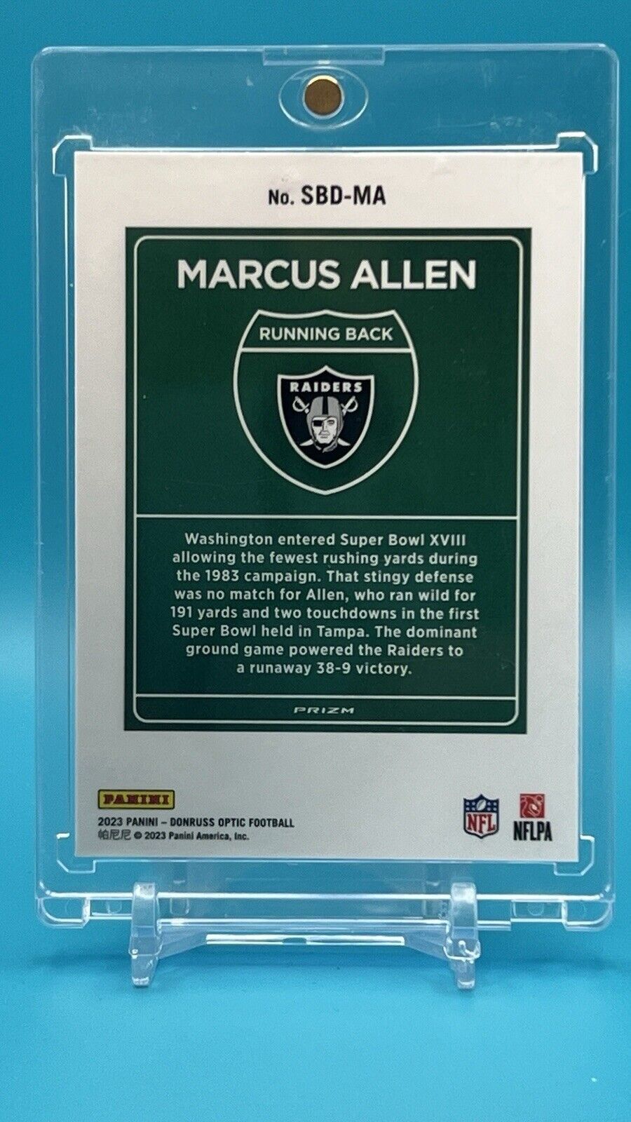 2023 Donruss Optic Marcus Allen Downtown! SSP – Raiders Super Bowl Legend!